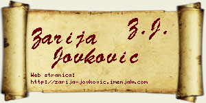 Zarija Jovković vizit kartica